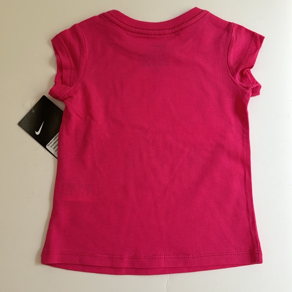 Nike Toddler Girls AIR Swoosh Graphic Tee Hyper Pink 2T NWT Cotton - Picture 2 of 8